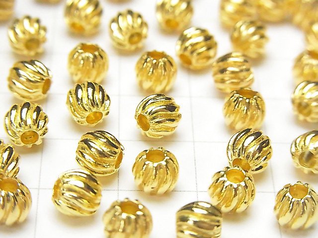 Silver925 Design Round 6mm 18KGP 2pcs