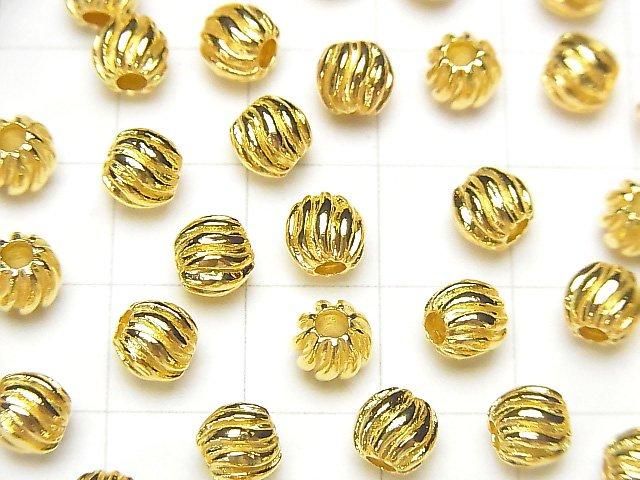 Silver 925 Design Round 6mm 18KGP 2pcs