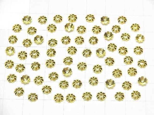 Silver925 Bead Cap 5x5x1.5mm 18KGP 4pcs