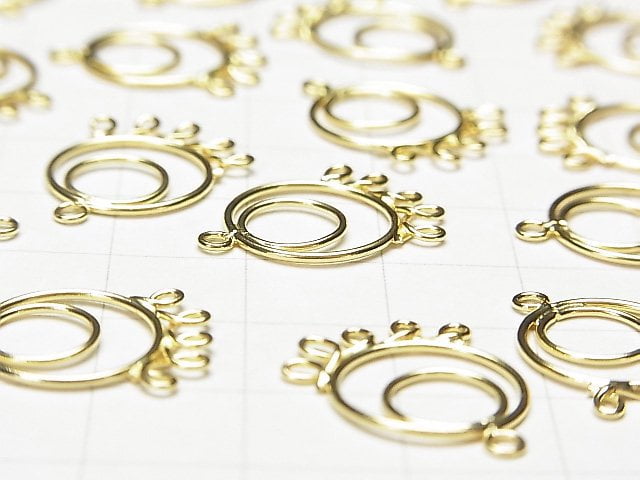 Silver925 Circle Chandelier Charm 19x13x1mm 18KGP 2pcs