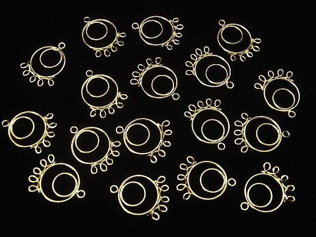 Silver 925 Circle Chandelier Charm 19x13x1mm 18KGP 2pcs