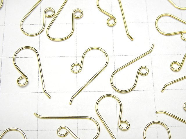 Silver925 Earwire 17x7mm 18KGP 2pairs (4pcs)