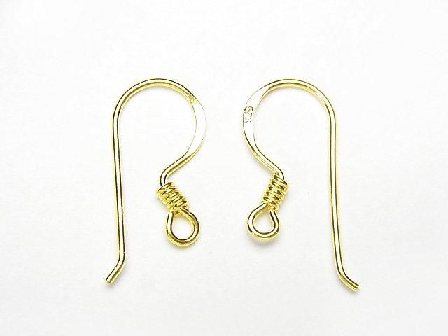 Silver925  Earwire 15x9mm 18KGP 2pairs