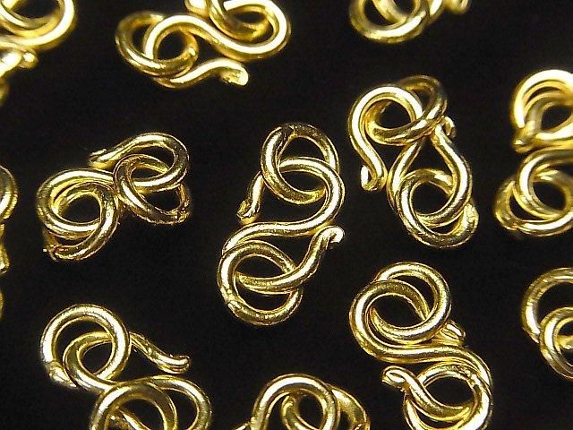 Silver 925 Jump Ring with S-hook, 10x7mm, 18KGP, 2pcs