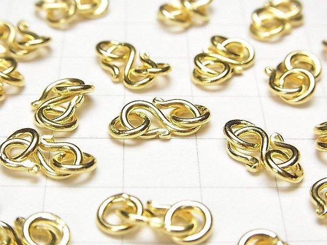 Silver 925 Jump Ring with S-hook, 10x7mm, 18KGP, 2pcs