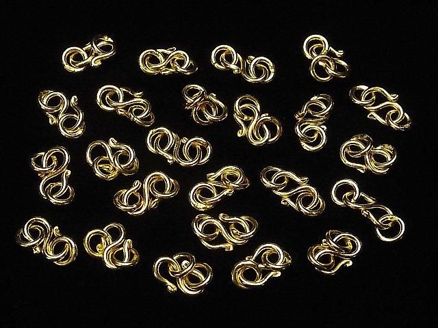 Silver 925 Jump Ring with S-hook, 10x7mm, 18KGP, 2pcs