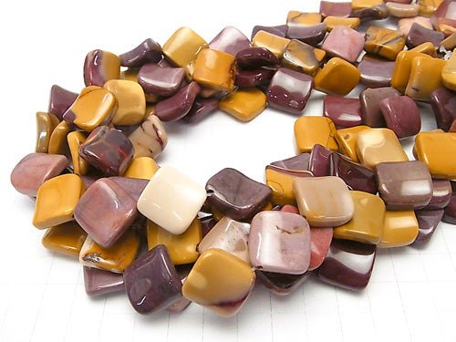 Mookaite  Twist Diamond 20x20x6 half or 1strand beads (aprx.15inch/36cm)