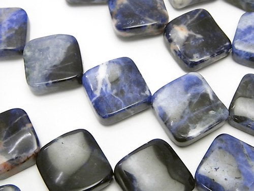 Diamond, Sodalite, Twist Gemstone Beads