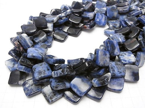 1strand $11.79! Sodalite AA+ Twist Diamond 20x20x6mm 1strand beads (aprx.15inch/36cm)