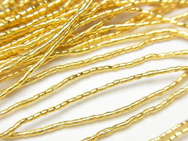 Karen Silver Tube 1x0.8x0.8mm 18KGP 1/4 or 1 strand beads (approx. 23inch/58cm)