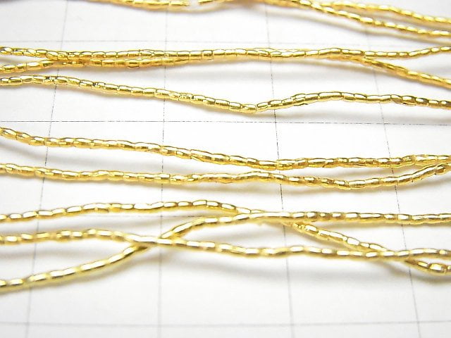 Karen Silver Tube 1x0.8x0.8mm 18KGP 1/4 or 1strand beads (aprx.24inch / 60cm)