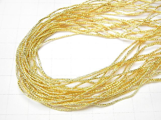 Karen Silver Tube 1x0.8x0.8mm 18KGP 1/4 or 1strand beads (aprx.24inch / 60cm)