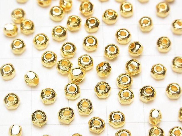 Karen Silver Faceted Button Rondelle 4x4x3mm 18KGP 4pcs