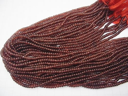 [Video] Mozambique Garnet AAA Roundel 1strand beads (aprx.14inch / 34cm)