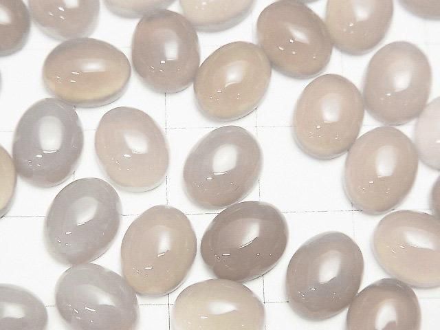 [Video] Gray Onyx AAA Oval Cabochon 10x8mm 5pcs