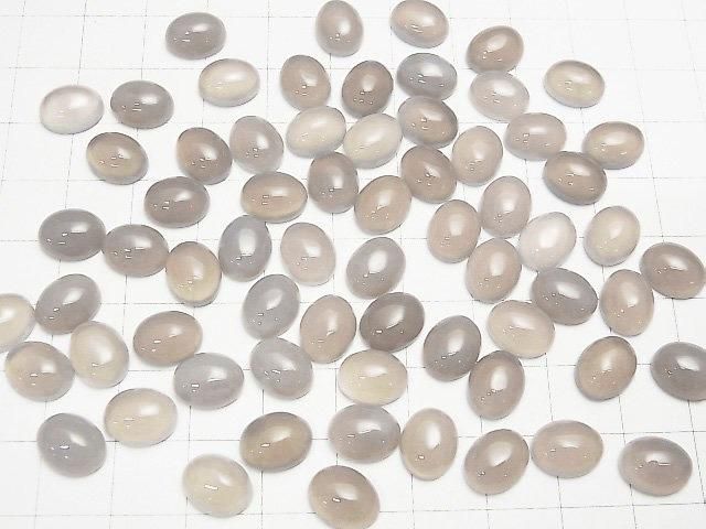 [Video] Gray Onyx AAA Oval Cabochon 10x8mm 5pcs