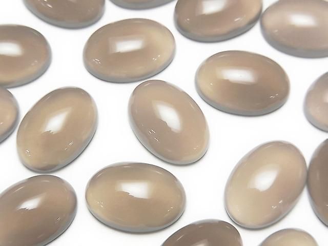[Video] Gray Onyx AAA Oval Cabochon 14x10mm 3pcs