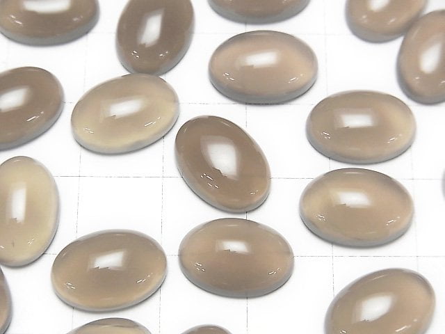 [Video] Gray Onyx AAA Oval Cabochon 14x10mm 4pcs