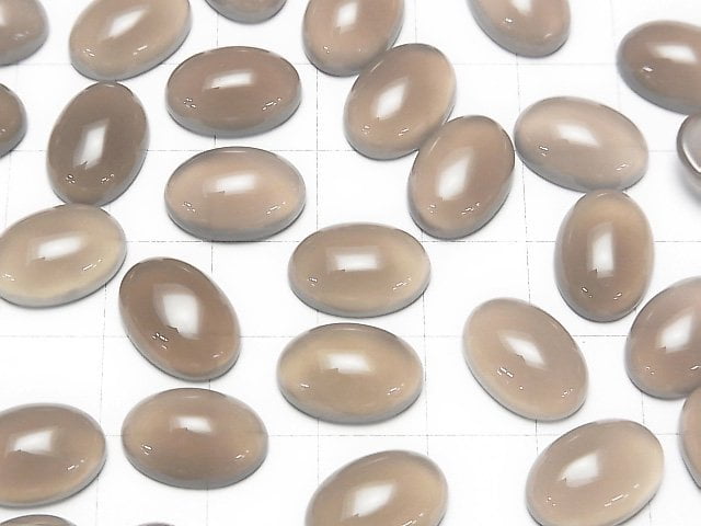 [Video] Gray Onyx AAA Oval Cabochon 14x10mm 4pcs