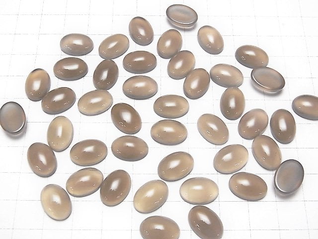 [Video] Gray Onyx AAA Oval Cabochon 14x10mm 4pcs