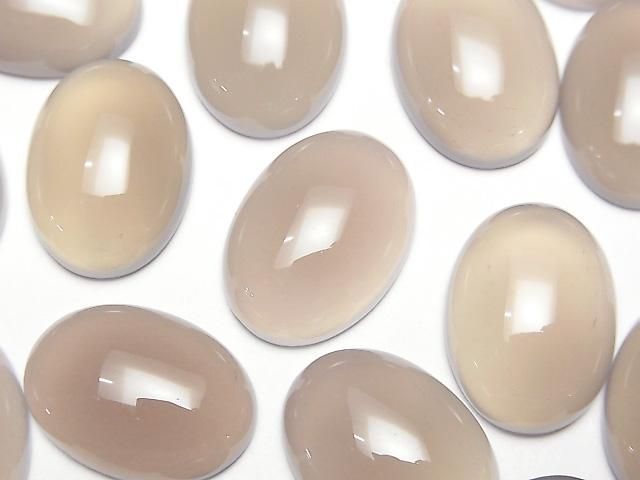 [Video] Gray Onyx AAA Oval Cabochon 18x13mm 3pcs