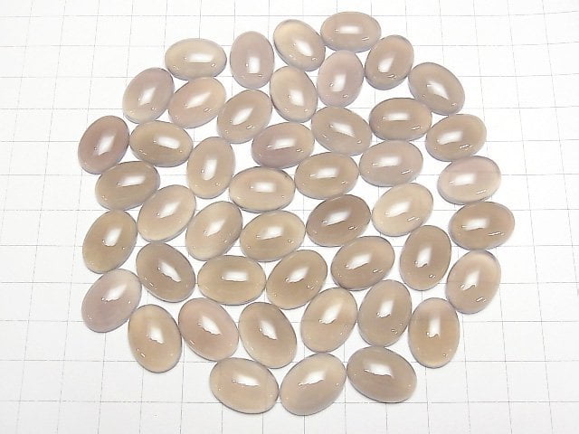 [Video] Gray Onyx AAA Oval Cabochon 18x13mm 3pcs