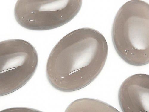 [Video] Gray Onyx AAA Oval Cabochon 25x18mm 1pc