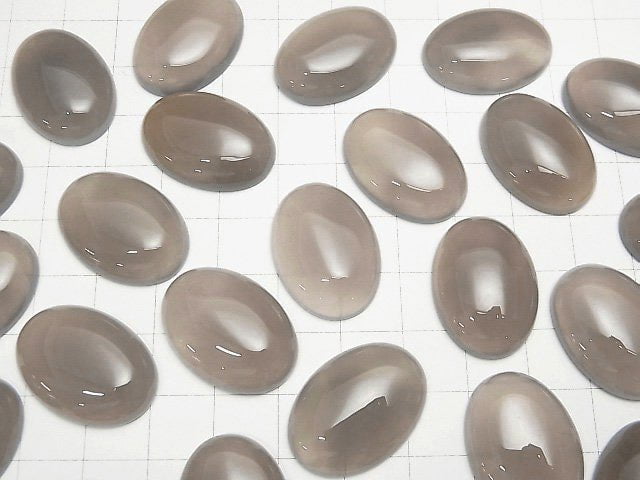 [Video] Gray Onyx AAA Oval Cabochon 25x18mm 3pcs