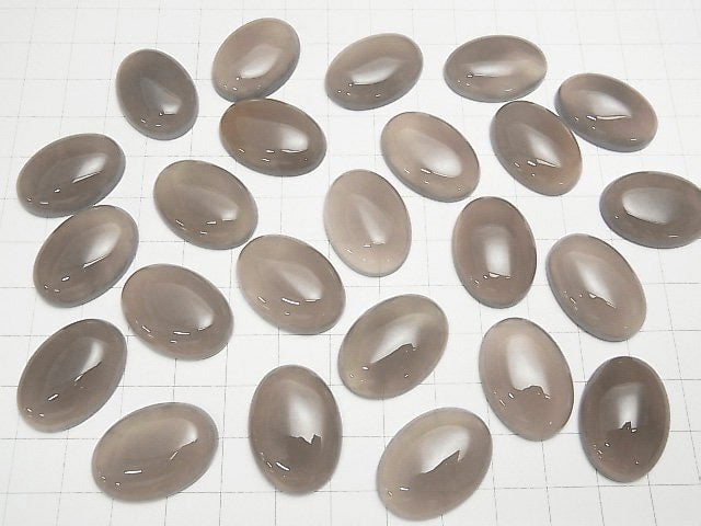 [Video] Gray Onyx AAA Oval Cabochon 25x18mm 3pcs