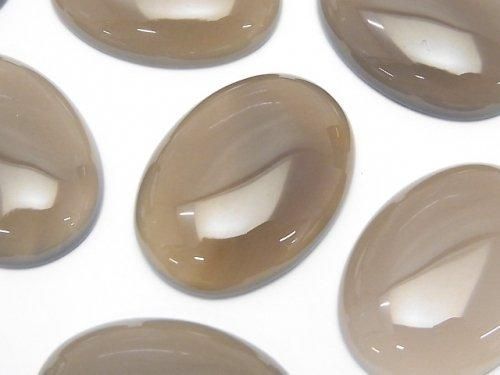 [Video] Gray Onyx AAA Oval Cabochon 30x22mm 1pc