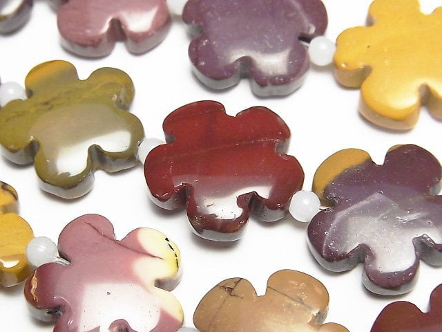 Flower, Mookaite Gemstone Beads