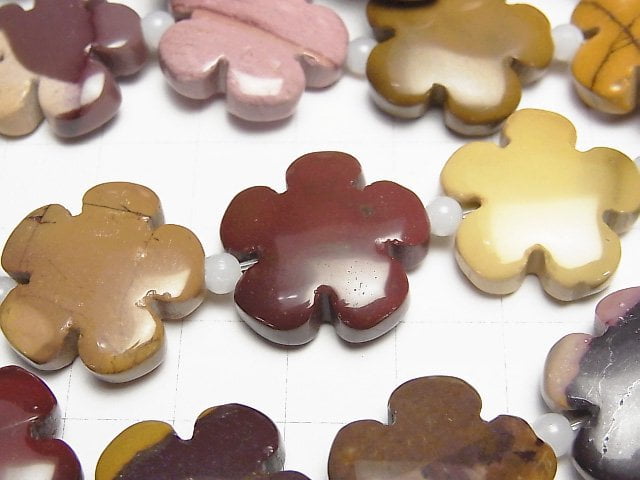 Mookaite Flower 20x20x6 half or 1strand beads (aprx.15inch / 36cm)