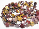 Mookaite Flower 20x20x6 half or 1strand beads (aprx.15inch / 36cm)