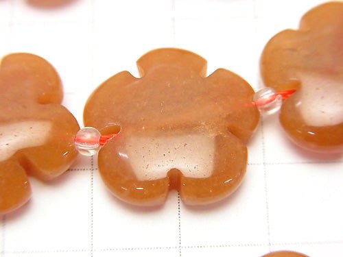 Orange Aventurine Flower 20 x 20 x 6 mm half or 1 strand beads (aprx.15 inch / 36 cm)