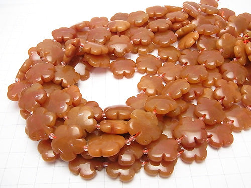 Orange Aventurine Flower 20 x 20 x 6 mm half or 1 strand beads (aprx.15 inch / 36 cm)