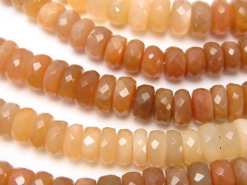 Moonstone, Roundel Gemstone Beads