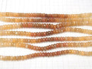 High Quality Orange Moonstone AAA - AAA- Faceted Button Rondelle Color Gradation half or 1strand beads (aprx.7inch / 18 cm)