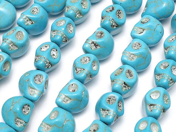 Magnesite Turquoise, Skull Gemstone Beads