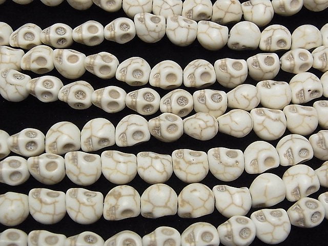 1strand $3.79! Magnesite Skull 10 x 8 x 9 mm 1strand beads (aprx.15 inch / 36 cm)