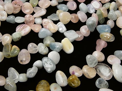 1strand $6.79! Beryl Mix AA Flat Nugget Top Side Drilled Hole 1strand beads (aprx.15inch / 36cm)