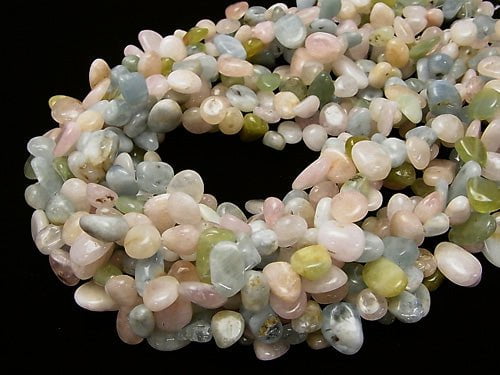 1strand $6.79! Beryl Mix AA Flat Nugget Top Side Drilled Hole 1strand beads (aprx.15inch / 36cm)