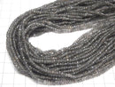 1strand $15.99! High Quality Black Moonstone AAA Faceted Button Rondelle 1strand beads (aprx.13inch / 32cm)