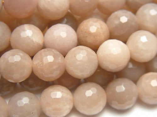 Faceted Round, Moonstone Gemstone Beads