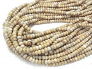 [Video] Fossil Coral Rondelle 6x6x4mm 1strand beads (aprx.15inch / 37cm)