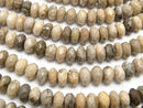 Fossil Coral  Faceted Button Rondelle 8x8x5mm half or 1strand beads (aprx.15inch/38cm)