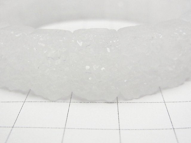 [Video]Druzy Quartz 2 Hole Rectangle 14x10mm Bracelet