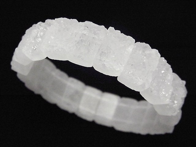 [Video]Druzy Quartz 2 Hole Rectangle 14x10mm Bracelet