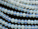 High quality! 1strand $9.79! Synthetic Opal Faceted Button Roundel 6x6x4 White 1strand (aprx.15inch / 36cm)