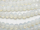 High quality! 1strand $9.79! Synthetic Opal Faceted Button Roundel 6x6x4 White 1strand (aprx.15inch / 36cm)