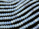 High quality! 1strand $9.79! Synthetic Opal Faceted Button Roundel 6x6x4 White 1strand (aprx.15inch / 36cm)